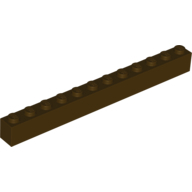 Lego kostka (kostička) 1x12, tmavě hnědá (4518610)